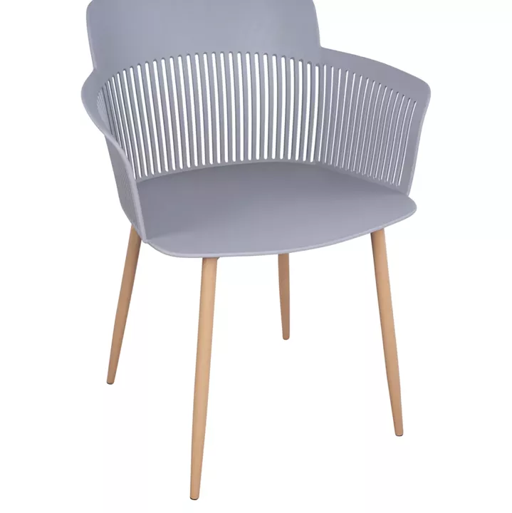 Polypropylene Armchair Nena HM8514.10 Grey with Metallic Legs 61x52x80cm