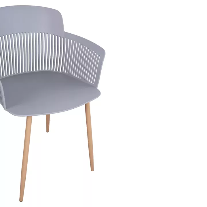 Polypropylene Armchair Nena HM8514.10 Grey with Metallic Legs 61x52x80cm