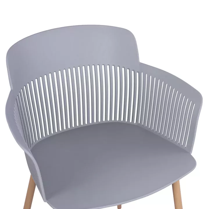 Polypropylene Armchair Nena HM8514.10 Grey with Metallic Legs 61x52x80cm