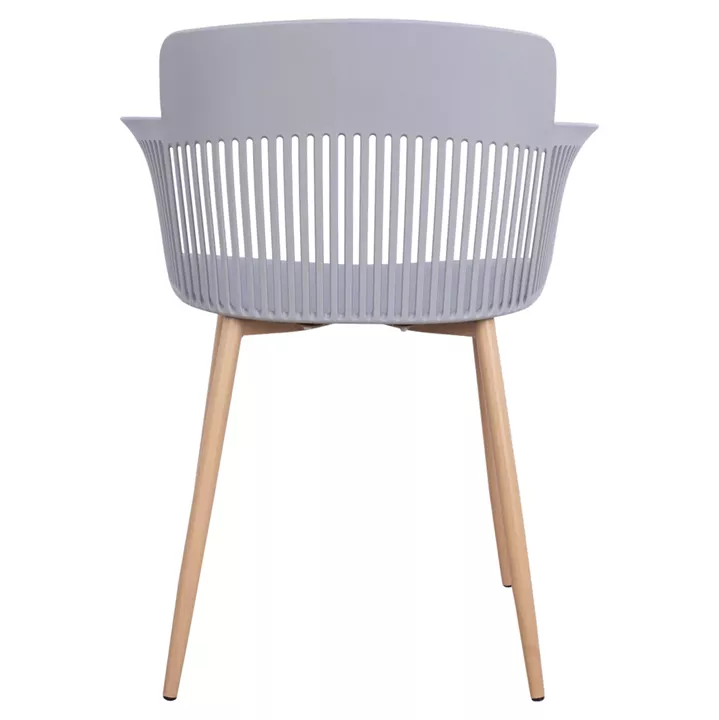 Polypropylene Armchair Nena HM8514.10 Grey with Metallic Legs 61x52x80cm