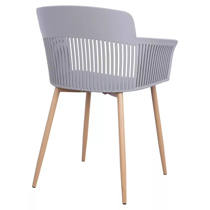 Polypropylene Armchair Nena HM8514.10 Grey with Metallic Legs 61x52x80cm