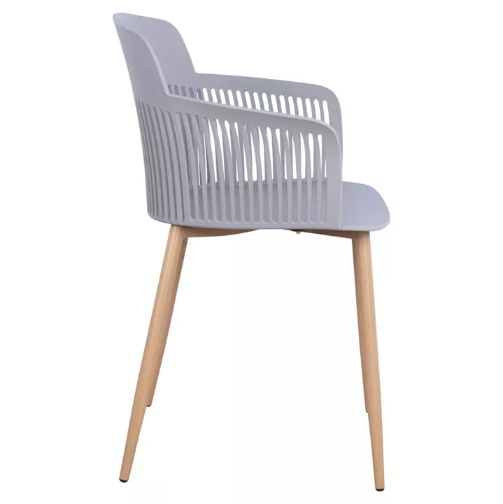 Polypropylene Armchair Nena HM8514.10 Grey with Metallic Legs 61x52x80cm
