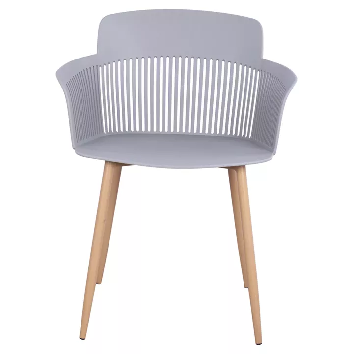 Polypropylene Armchair Nena HM8514.10 Grey with Metallic Legs 61x52x80cm