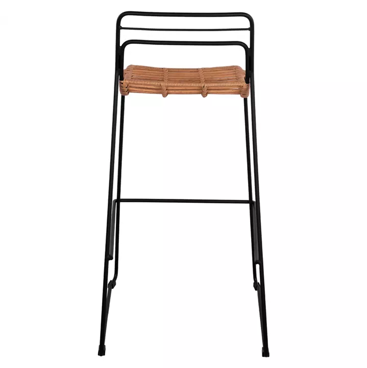 ΣΚΑΜΠΟ ΜΕΤΑΛΛΙΚΟ ALLEGRA HM5642 ΜΕ WICKER ΣΕ ΜΠΕΖ ΑΠΟΧΡΩΣΗ 48x53x100 εκ.