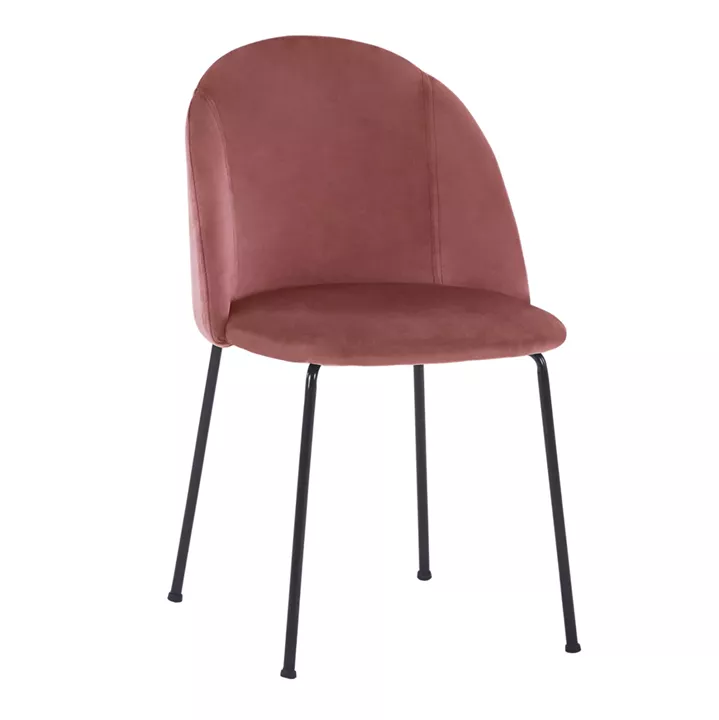 CHAIR VELVET DUSTY PINK AND METAL LEGS BLACK MATTE HM8545.02