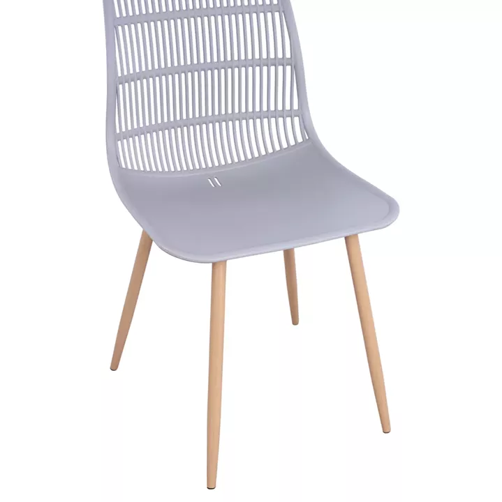 Polypropylene Chair Giosseta HM8513.10 Grey with Metallic Legs 46x51x84cm