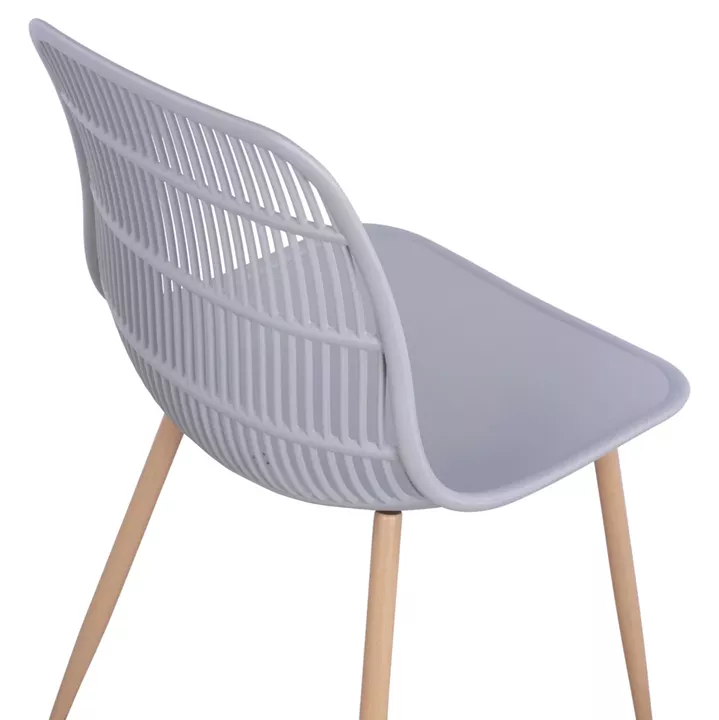 Polypropylene Chair Giosseta HM8513.10 Grey with Metallic Legs 46x51x84cm
