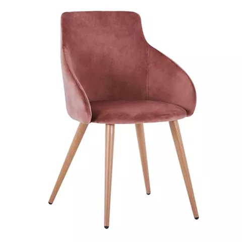 ARMCHAIR IVY VELVET DUSTY PINK AND METAL LEGS HM8546.02 55x55x80Y cm.