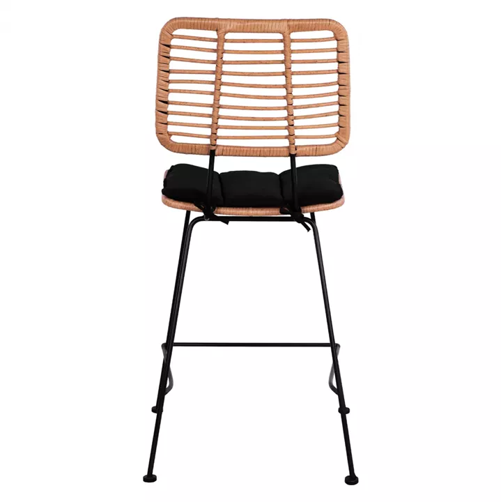 ΣΚΑΜΠΟ ΜΕΣΑΙΟΥ ΥΨΟΥΣ ALLEGRA HM5644 ΜΕΤΑΛΛΙΚΟ ΜΕ WICKER ΣΕ ΜΠΕΖ ΑΠΟΧΡΩΣΗ 55x56x107 εκ.
