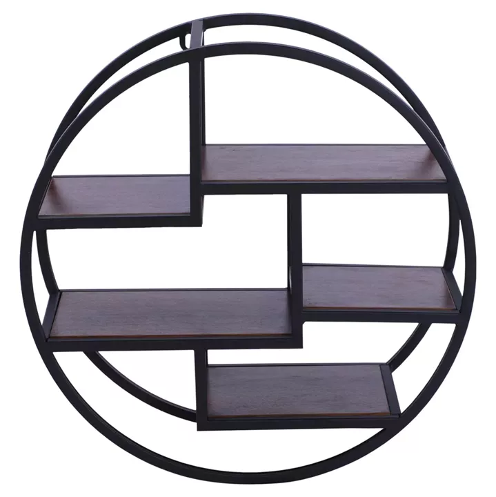 Wall Shelves Quinn with melamine bases and metallic frame HM8612 Diameter 60x24cm