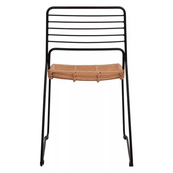 Metallic chair Allegra HM5694 with wicker beige 51x54x83cm