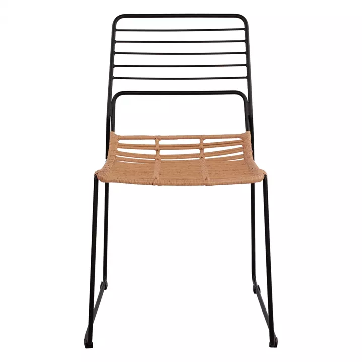 Metallic chair Allegra HM5694 with wicker beige 51x54x83cm