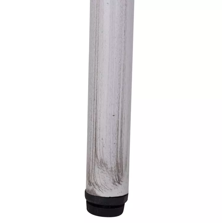 Aluminum Table 70X70X76 Bamboo Look HM5568.01 White Patina with Glass