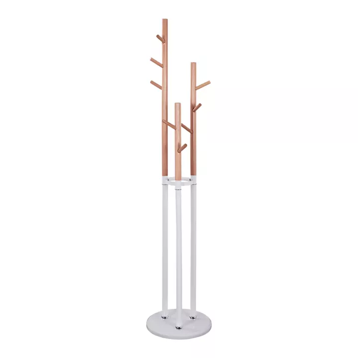 Metallic coat hanger Wyatt beech wood and white Diameter 37x173cm HM8610.01