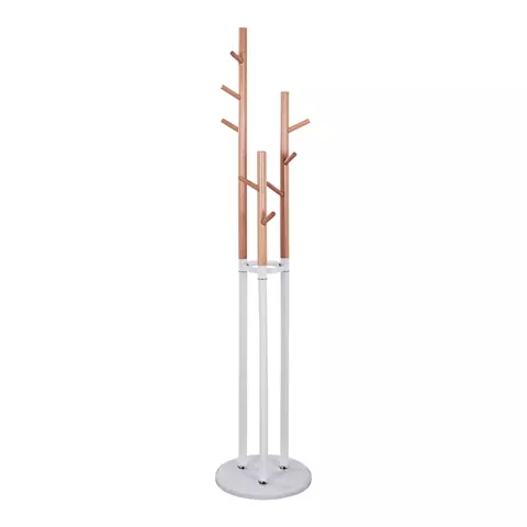 Metallic coat hanger Wyatt beech wood and white Diameter 37x173cm HM8610.01