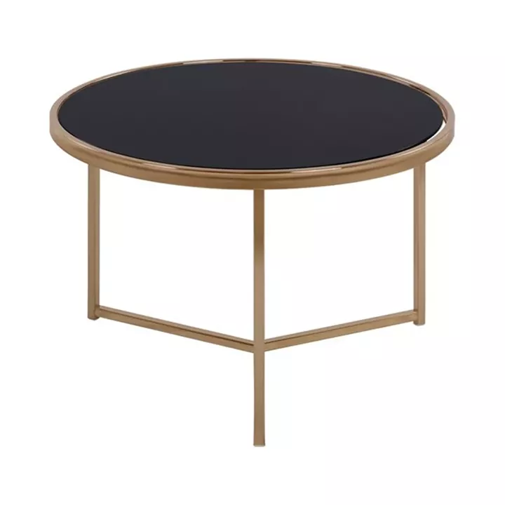 Round Table Francesco HM8607 with glass surface and metallic frame