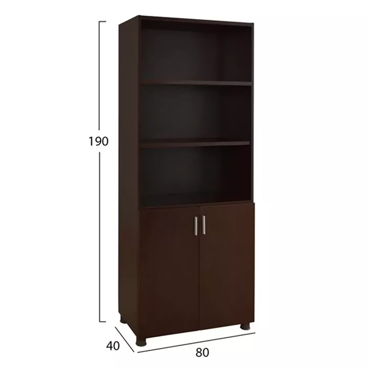 Professional office bookcase in wenge color HM2055.12 80x40x190 cm.