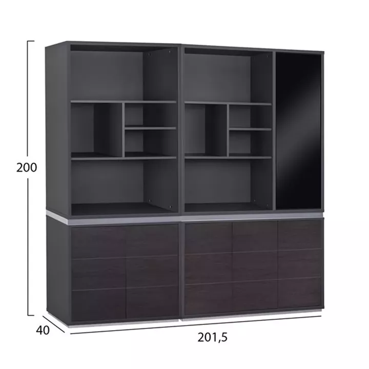Set professional office library 2 pieces Rosewood HM11201