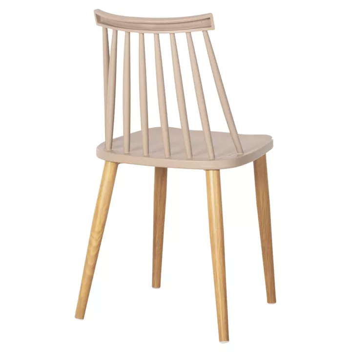 Dining chair HM8052.25 Vanessa Cappuccino with metallic legs 42.5x44x81H cm.
