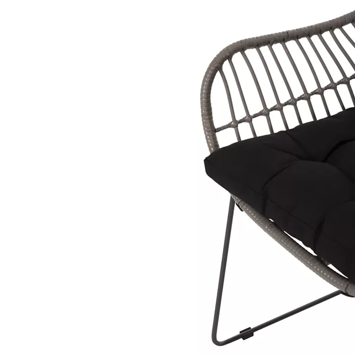 Metallic armchair HM5300.10 Grey Mocha matte with wicker 60x56x84cm