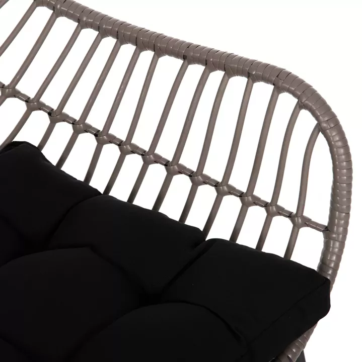 Metallic armchair HM5300.10 Grey Mocha matte with wicker 60x56x84cm