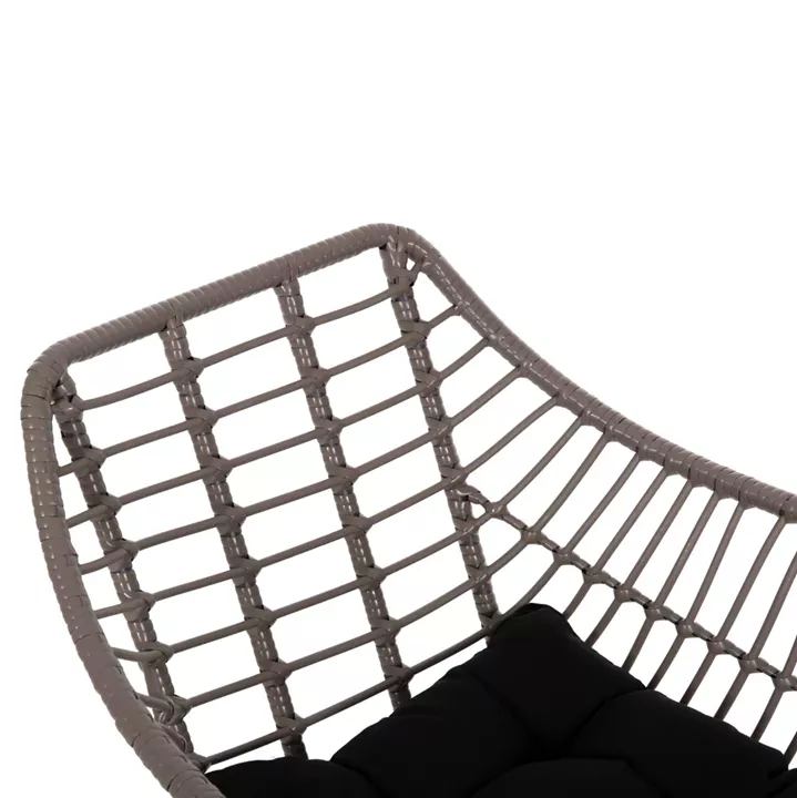 Metallic armchair HM5300.10 Grey Mocha matte with wicker 60x56x84cm