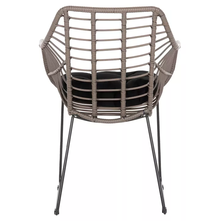 Metallic armchair HM5300.10 Grey Mocha matte with wicker 60x56x84cm