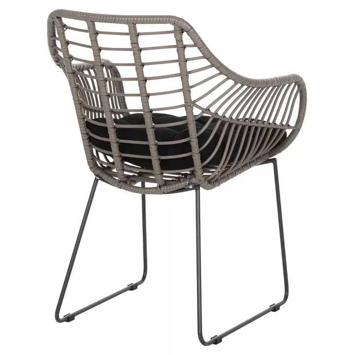 Metallic armchair HM5300.10 Grey Mocha matte with wicker 60x56x84cm