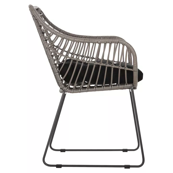 Metallic armchair HM5300.10 Grey Mocha matte with wicker 60x56x84cm