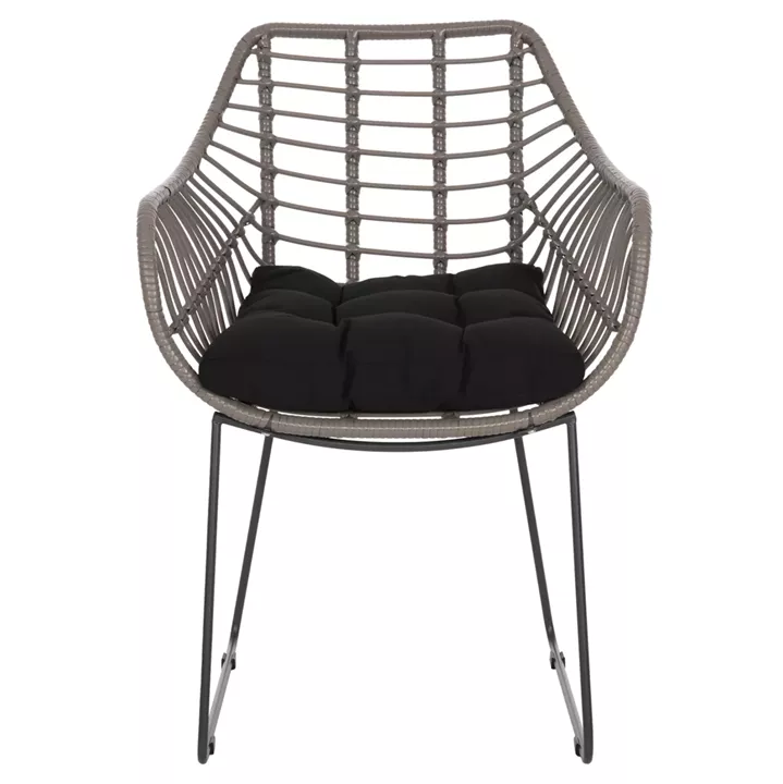 Metallic armchair HM5300.10 Grey Mocha matte with wicker 60x56x84cm