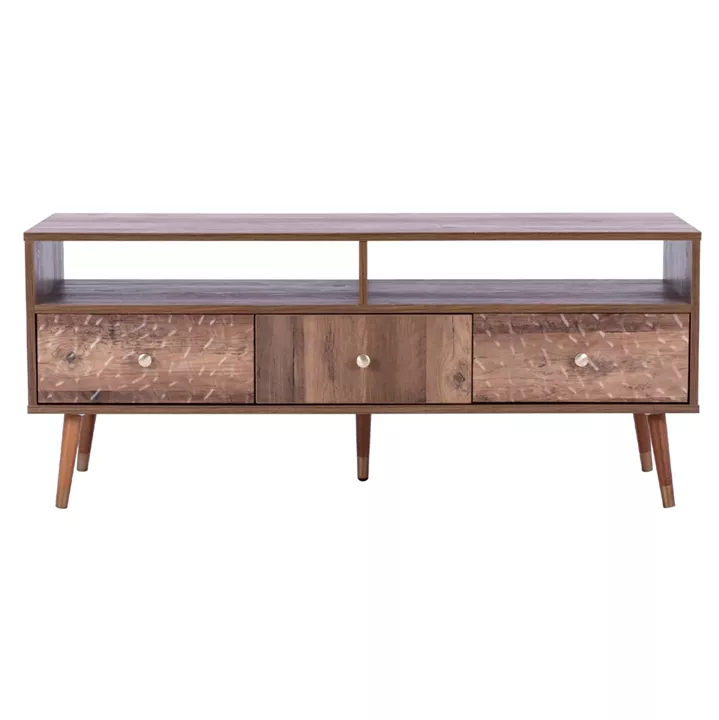 TV furniture Shanice HM8659 Walnut with embossed textures 120x39x50cm