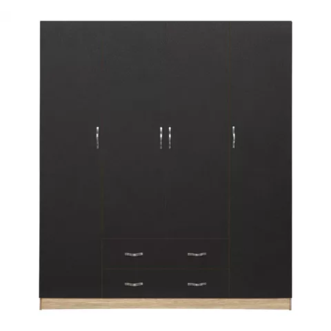 Wardrobe 4 Doors with 2 drawers 200Χ56Χ180Hcm. HM353.04 Sonama-Grey