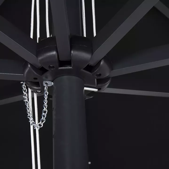 Professional Umbrella ALU 2.20x2.20 Black Fabric Acrylic 8rays HM6013.03