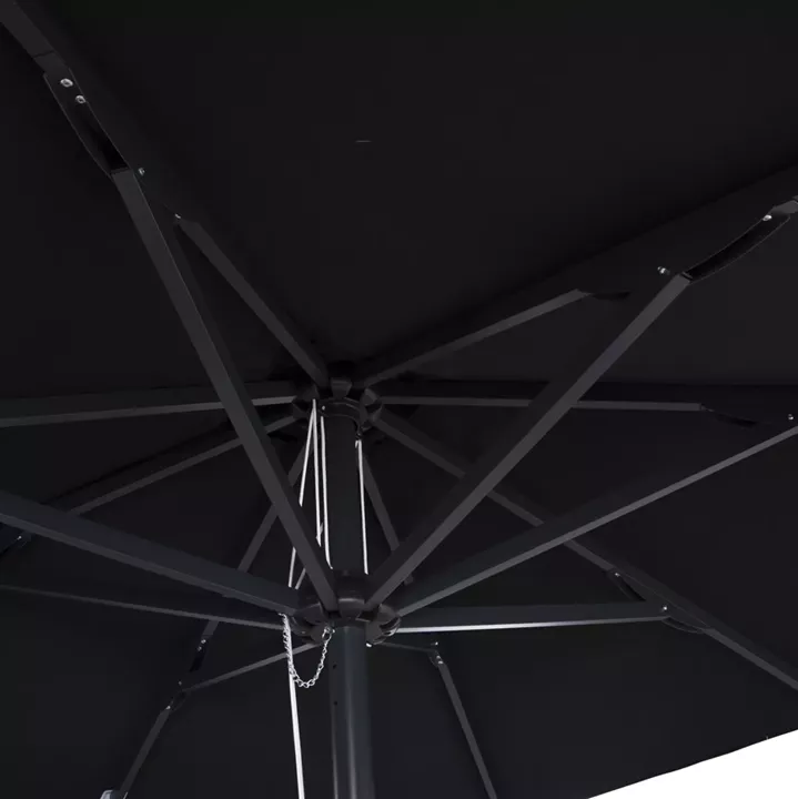 Professional Umbrella ALU 2.20x2.20 Black Fabric Acrylic 8rays HM6013.03