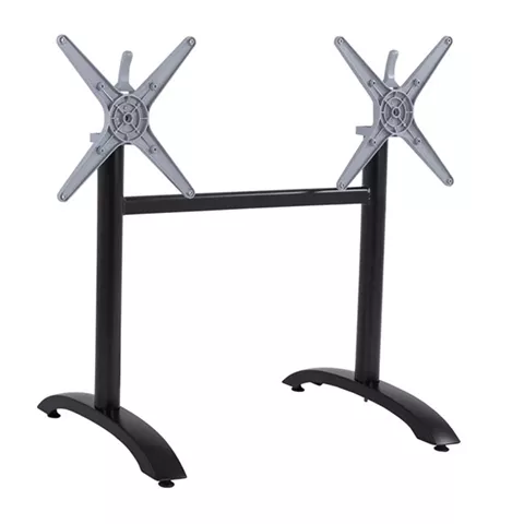 Aluminum Base 2 column HM468.01 Black Matte 84x60x73-93cm