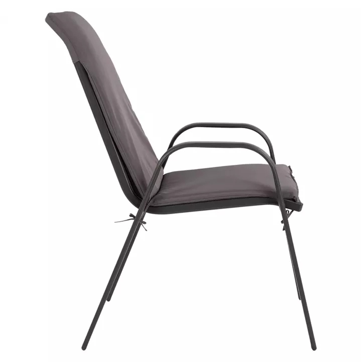 Armchair Leon Metallic grey withgrey pillow HM10573.01 54x70x93 cm.