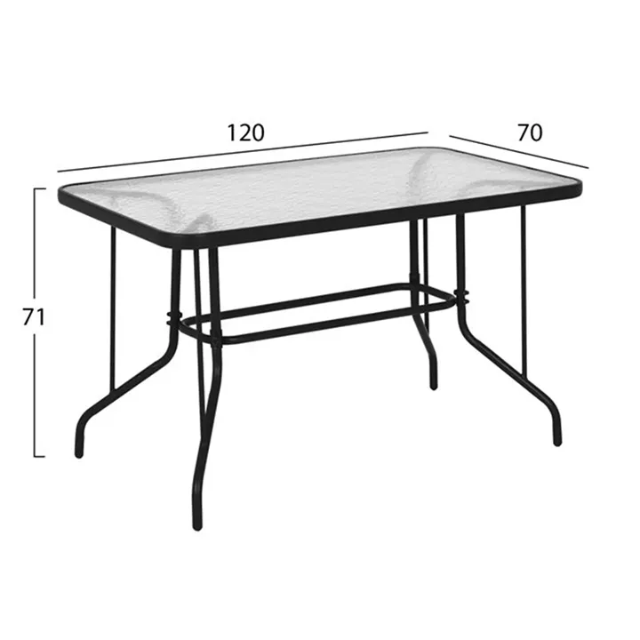 Set Dining Table 5 pieces chairs with pillow & table 120x70 HM10568.01 Grey