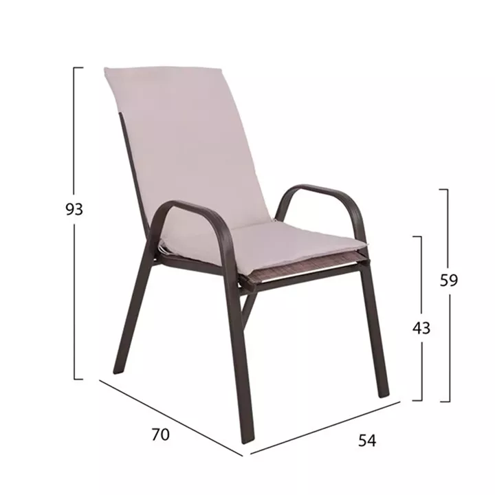 Set Dining Table 7 pieces Chairs  with Pillow & Table 160x90 HM10571.02 Brown