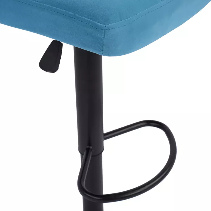 Bar Stool Diana HM202.18 Velvet Turquoise & Black Matte frame 44x40x110cm