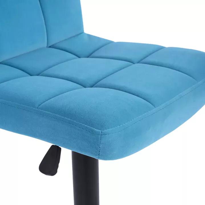 Bar Stool Diana HM202.18 Velvet Turquoise & Black Matte frame 44x40x110cm