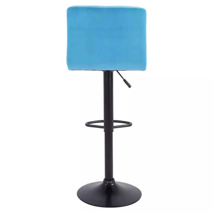 Bar Stool Diana HM202.18 Velvet Turquoise & Black Matte frame 44x40x110cm