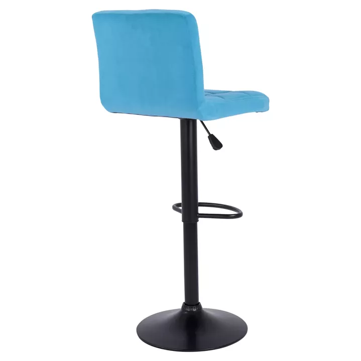Bar Stool Diana HM202.18 Velvet Turquoise & Black Matte frame 44x40x110cm