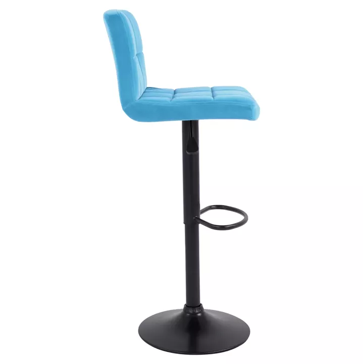 Bar Stool Diana HM202.18 Velvet Turquoise & Black Matte frame 44x40x110cm