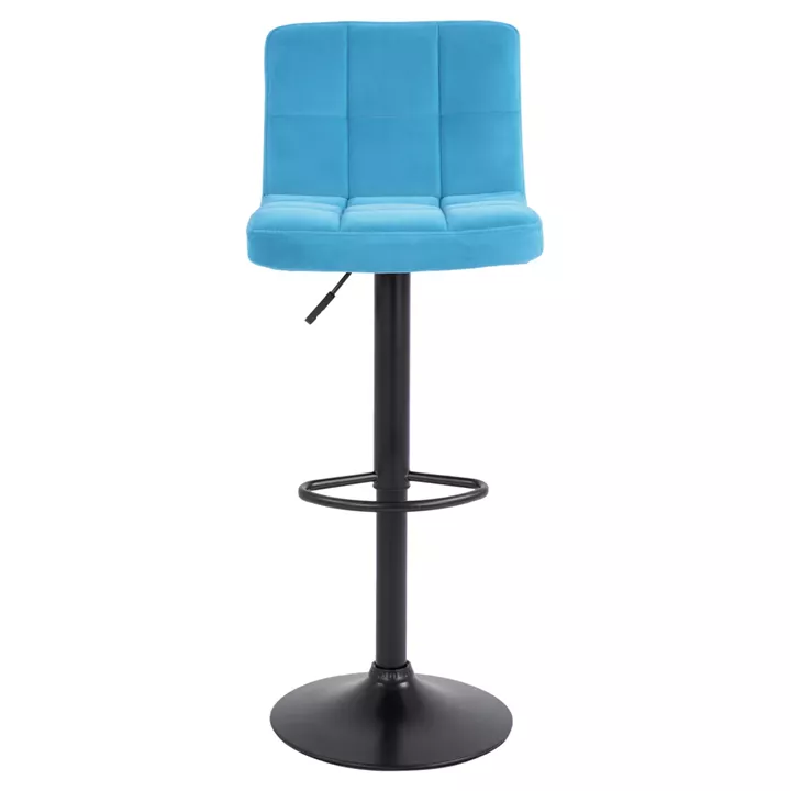 Bar Stool Diana HM202.18 Velvet Turquoise & Black Matte frame 44x40x110cm