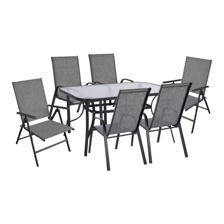 Set Dining Table 7 pieces in grey HM10557.01