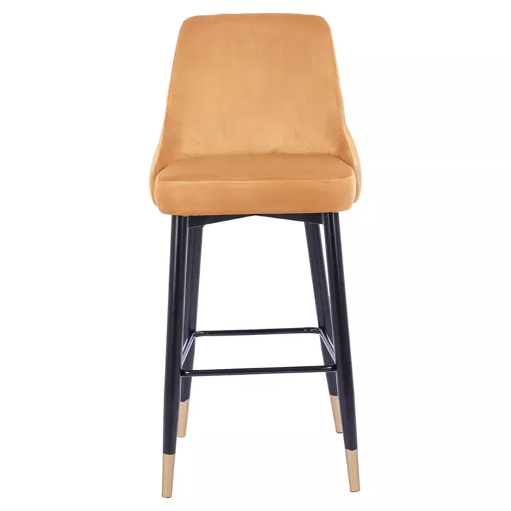 Bar Stool SERENITY HM8519.09 Gold Velvet with metallic frame 51Χ58Χ110cm