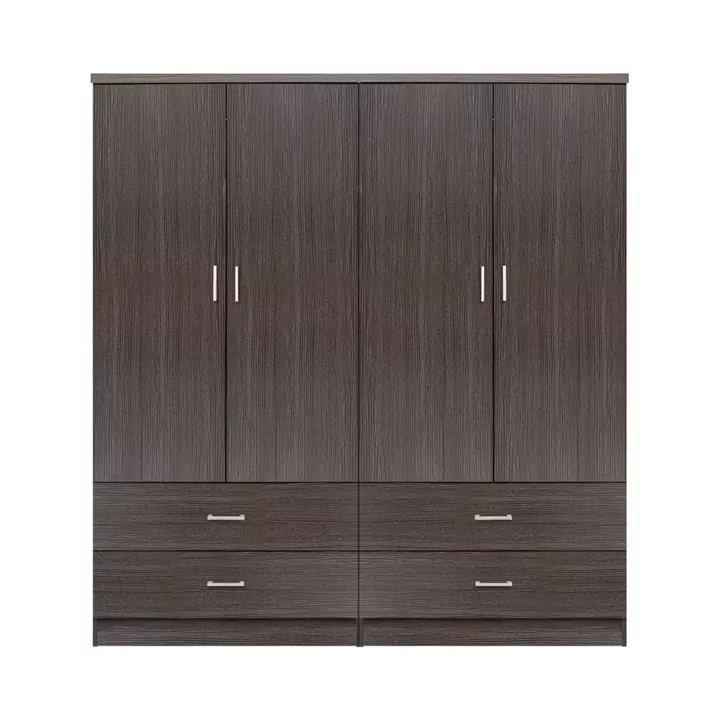 Set 2 pieces Wardrobe 4 leaf with 2 drawers Zebrano 160x42x181 HM11349.01
