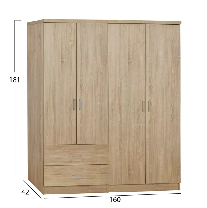 Set 2 pieces Wardrobe 4 leaf Sonama 160x42x181 HM11351.02