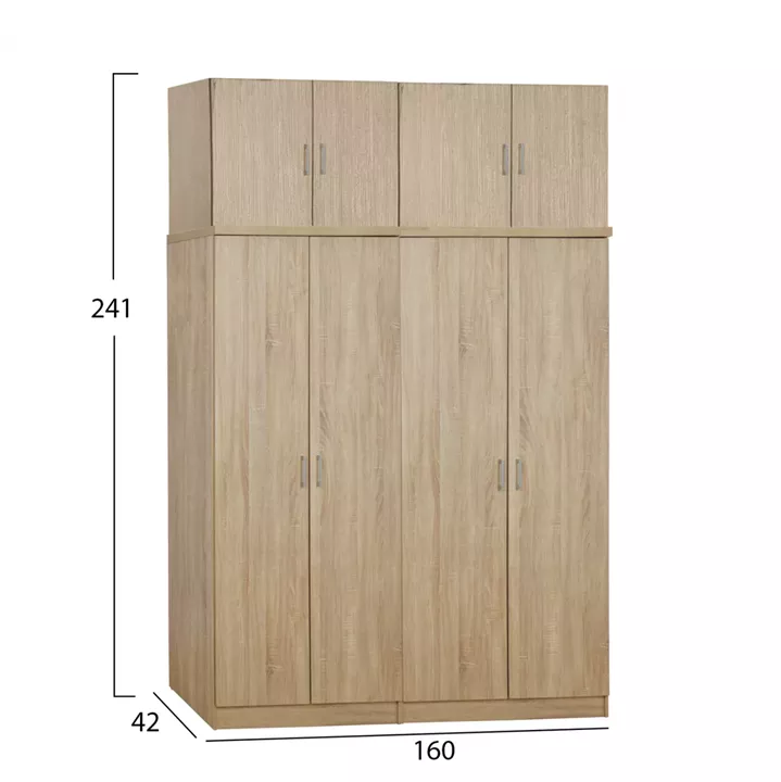 Set 4 pieces Wardrobe Four Leaf with loft Sonama 160x42x241 HM11353.02