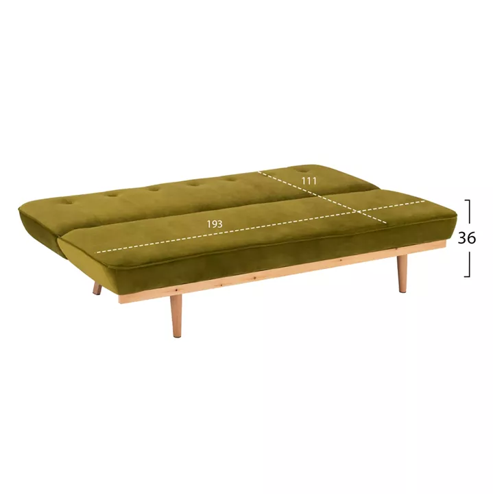 Sofa Bed 3 Seater from velvet Olive Shade HM3168.13 193x85x88cm